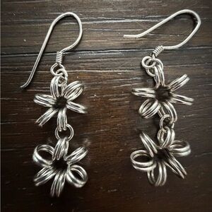 Silver Flower Earrings
